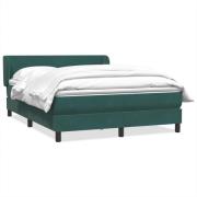 vidaXL Ramsäng med madrass mörkgrönt 140x210 cm sammet