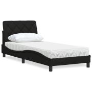 vidaXL Bed with Mattress Black 90x190 cm Fabric
