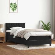 vidaXL Ramsäng med madrass svart 80x220 cm sammet
