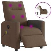 vidaXL Elektrisk massagefåtölj brun tyg