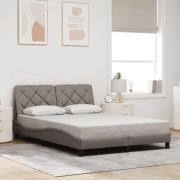 vidaXL Sängram utan madrass taupe 140x200 cm tyg