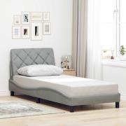 vidaXL Sängram utan madrass ljusgrå 80x200 cm tyg