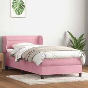 vidaXL Ramsäng med madrass rosa 100x210 cm sammet