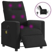 vidaXL Elektrisk massagefåtölj med uppresningshjälp svart tyg