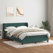 vidaXL Ramsäng med madrass mörkgrön 160x220 cm sammet