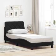 vidaXL Sängram utan madrass svart 90x200 cm tyg