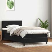 vidaXL Ramsäng med madrass svart 90x210 cm sammet