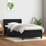 vidaXL Ramsäng med madrass svart 80x220 cm sammet