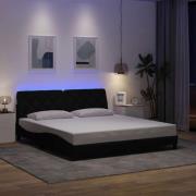 vidaXL Bed Frame with LED without Mattress Black 180x200 cm Fabric