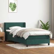 vidaXL Ramsäng med madrass mörkgrön 100x210 cm sammet