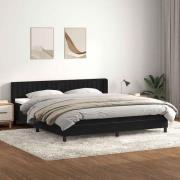 vidaXL Ramsäng med madrass svart 200x210 cm sammet