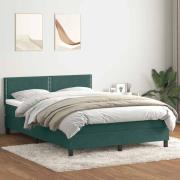vidaXL Ramsäng med madrass mörkgrönt 140x210 cm sammet