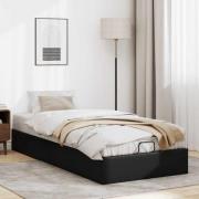 vidaXL Ottoman sängram utan madrass svart 80x200 cm konstläder