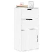 vidaXL Sidoskåp med lådor "ODDA" vit 40x24x79 cm massiv furu