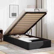 vidaXL Ottoman sängram utan madrass svart 90x200 cm konstläder
