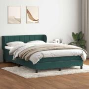 vidaXL Ramsäng med madrass mörkgrön 140x220 cm sammet