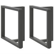 vidaXL Matbordsben T-formade 2 st antracit 80x35x(72-73) cm stål