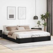 vidaXL Ottoman sängram utan madrass svart 160x200 cm konstläder