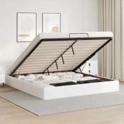 vidaXL Ottoman sängram utan madrass vit 160x200 cm konstläder