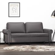 vidaXL 2-sitssoffa grå 140 cm konstläder