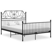 vidaXL Sängram utan madrass svart metall 140x200 cm
