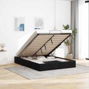 vidaXL Ottoman sängram utan madrass svart 140x190 cm tyg
