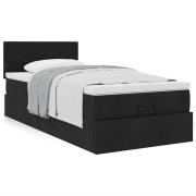 vidaXL Ottoman säng med madrass svart 100x200 cm tyg