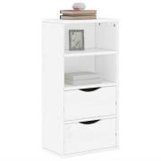 vidaXL Sidoskåp med lådor "ODDA" vit 40x24x79 cm massiv furu