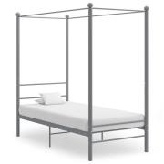 vidaXL Himmelsäng grå metall 90x200 cm