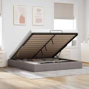 vidaXL Ottoman sängram utan madrass taupe 160x200 cm tyg