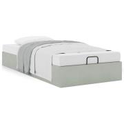vidaXL Ottoman sängram utan madrass ljusgrå 100x200 cm sammet