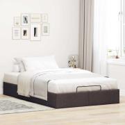 vidaXL Ottoman sängram utan madrass mörkbrun 120x200 cm tyg