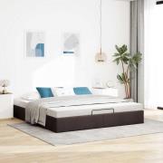 vidaXL Ottoman sängram utan madrass mörkbrun 160x200 cm tyg