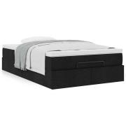 vidaXL Ottoman sängram med madrass svart 120x200 cm tyg