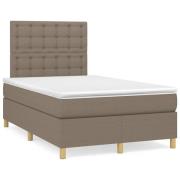 vidaXL Ramsäng med madrass & LED taupe 120x190 cm tyg