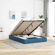 vidaXL Ottoman sängram utan madrass mörkblå 140x200 cm sammet