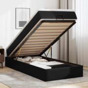 vidaXL Ottoman sängram med madrass svart 90x200 cm konstläder