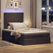 vidaXL Ottoman sängram med madrass mörkbrun 120x200 cm tyg