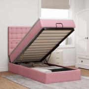 vidaXL Ottoman sängram med madrasser rosa 90x200 cm sammet