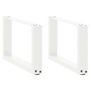 vidaXL Soffbordsben U-formade 2 st vit 50x(30-31) cm stål