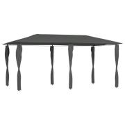 vidaXL Paviljong med stolpar 2,98x5,3x2,59 m antracit 160 g/m²