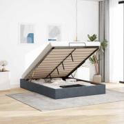 vidaXL Ottoman sängram utan madrass mörkgrå 140x200 cm sammet