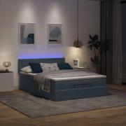 vidaXL Ottoman sängram med madrass mörkgrå 140x190 cm sammet