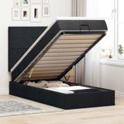vidaXL Ottoman sängram med madrass svart 100x200 cm tyg