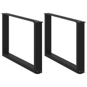 vidaXL Soffbordsben U-formade 2 st svarta 60x(42-43) cm stål