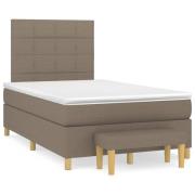 vidaXL Ramsäng med madrass taupe 120x190 cm tyg