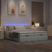 vidaXL Ottoman sängram med madrasser ljusgrå 180x200 cm sammet