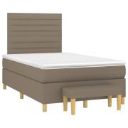 vidaXL Ramsäng med madrass taupe 120x190 cm tyg