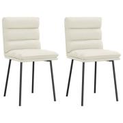 vidaXL Matstolar 2 st gräddvit sammet