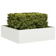 vidaXL Planteringskärl vit 100x100x30 cm stål